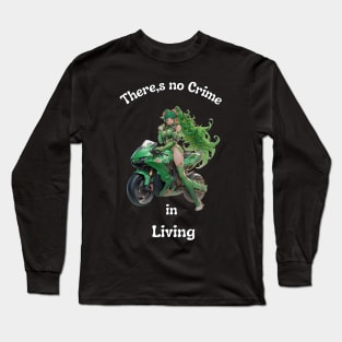 Motorcycle Anime Biker Girl Long Sleeve T-Shirt